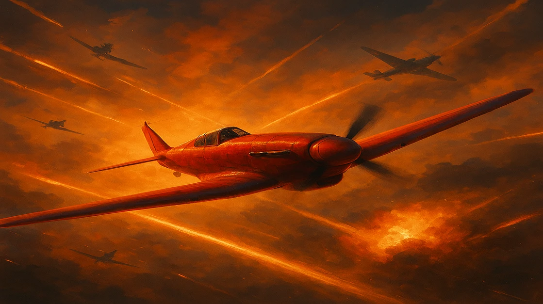 gk111 Aviator গেমটি নিয়ে এক তীব্র আকাশযুদ্ধের দৃশ্য, যেখানে যুদ্ধবিমান ও বিস্ফোরণময় অ্যাকশন মিলিয়ে গেমিংয়ের রোমাঞ্চকে প্রকাশ করে।